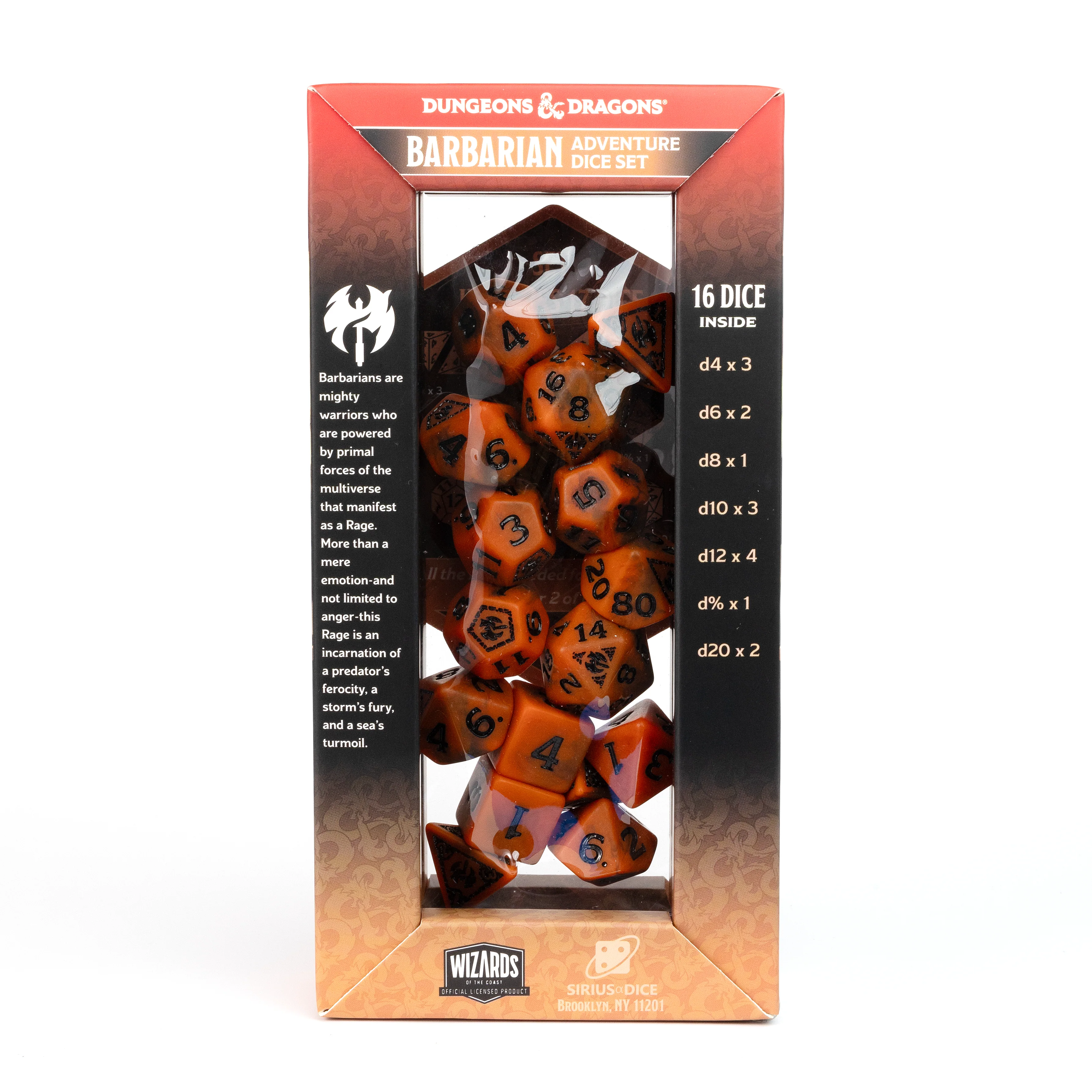 Dungeons & Dragons Adventure Dice - Barbarian: Orange | Sirius Dice - Image 4