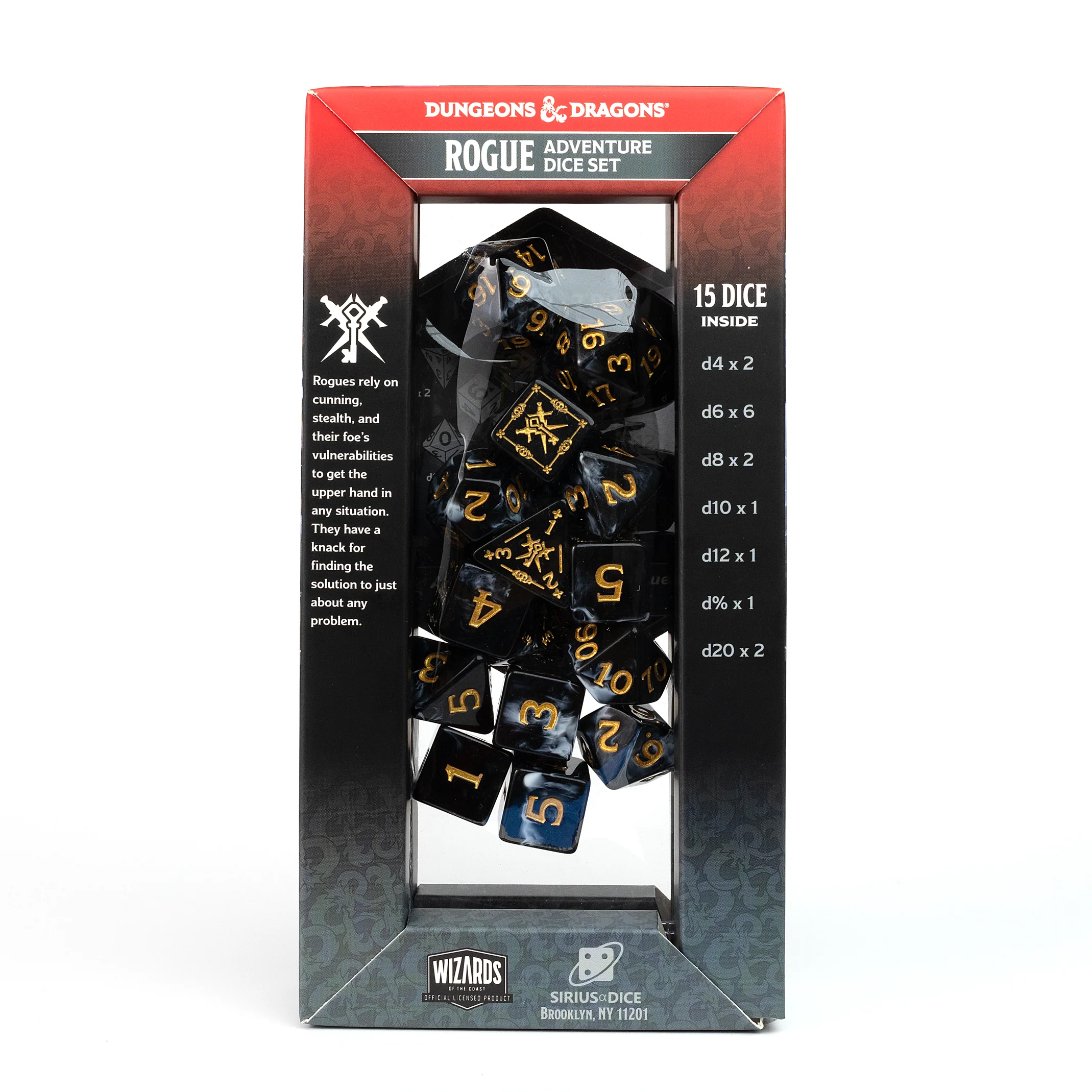 Dungeons & Dragons Adventure Dice - Rogue: Black | Sirius Dice - Image 4